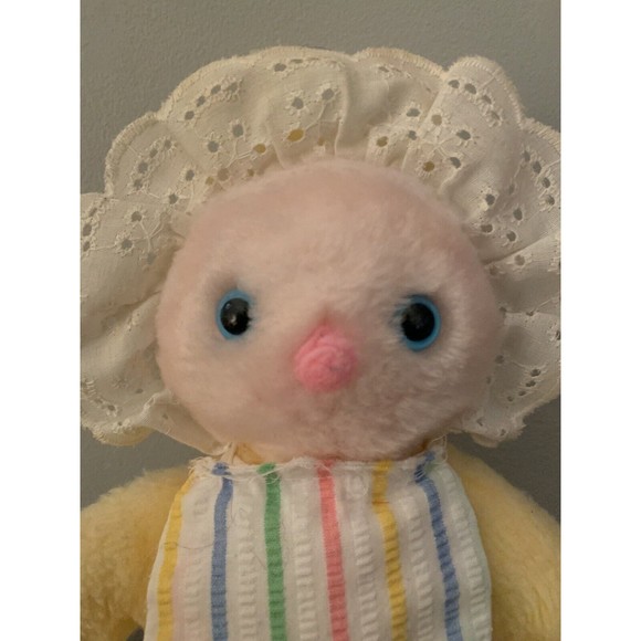 Bantam Plush Baby Doll Yellow Pink Face Blue Eyes 11" Vintage READ - Picture 2 of 9